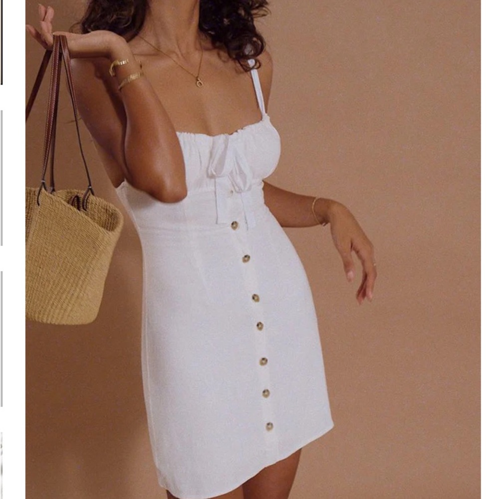 Elegant White Button-Down Dress